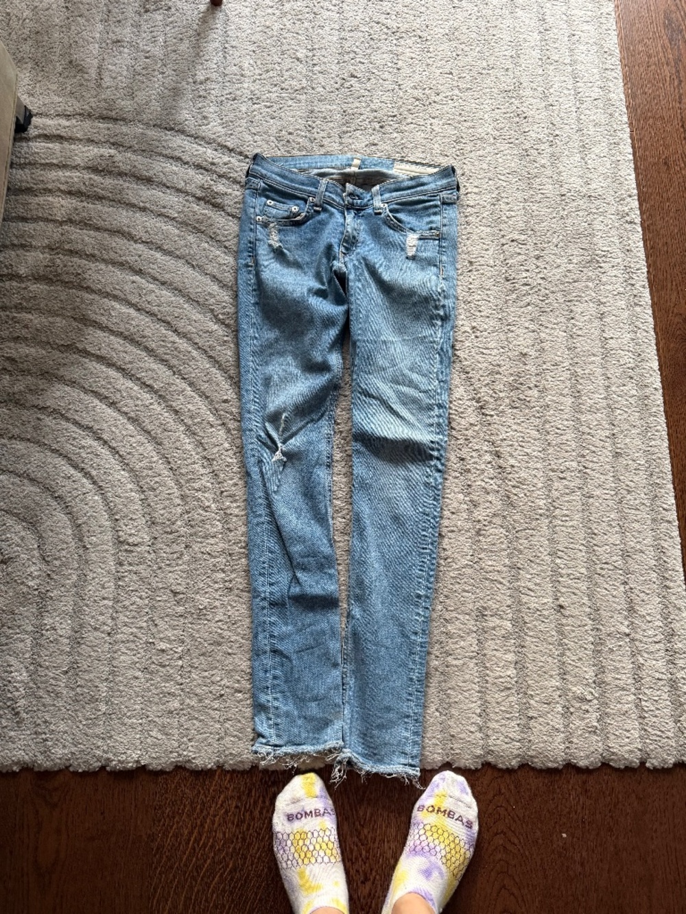 Rag & Bone Jean Light Wash Distressed Skinny Jeans Size 24